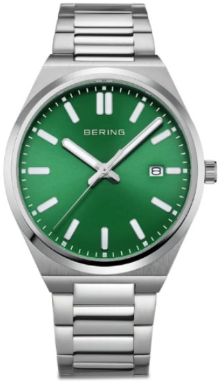 Bering Herrklocka 17639-708 Classic Gr&ouml;n/St&aring;l &Oslash;40 mm