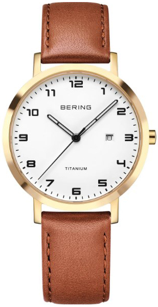 Bering Damklocka 18634-534 Classic Vit/Läder Ø34 mm - Bering