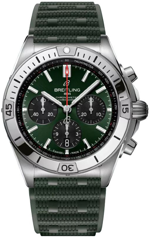 Breitling Herrklocka AB0134101L2S1 Chronomat B01 42 Grön/Gummi Ø42 - Breitling