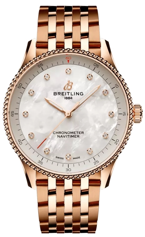 Breitling Damklocka R77320E61A1R1 Navitimer 32 Vit/18 karat roséguld - Breitling