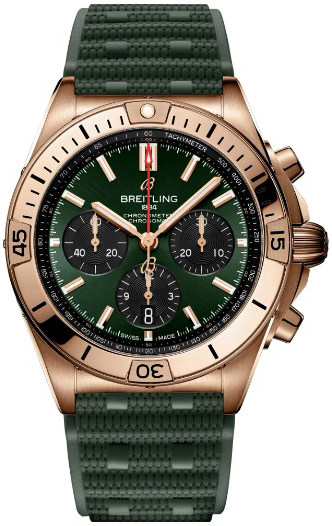 Breitling Herrklocka RB0134101L1S1 Chronomat B01 42 Grön/Gummi Ø42 - Breitling
