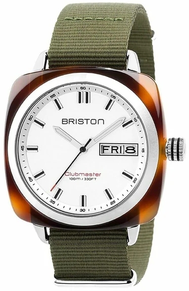 Briston Herrklocka 17342.SA.TS.2.NGA Vit/Textil - Briston