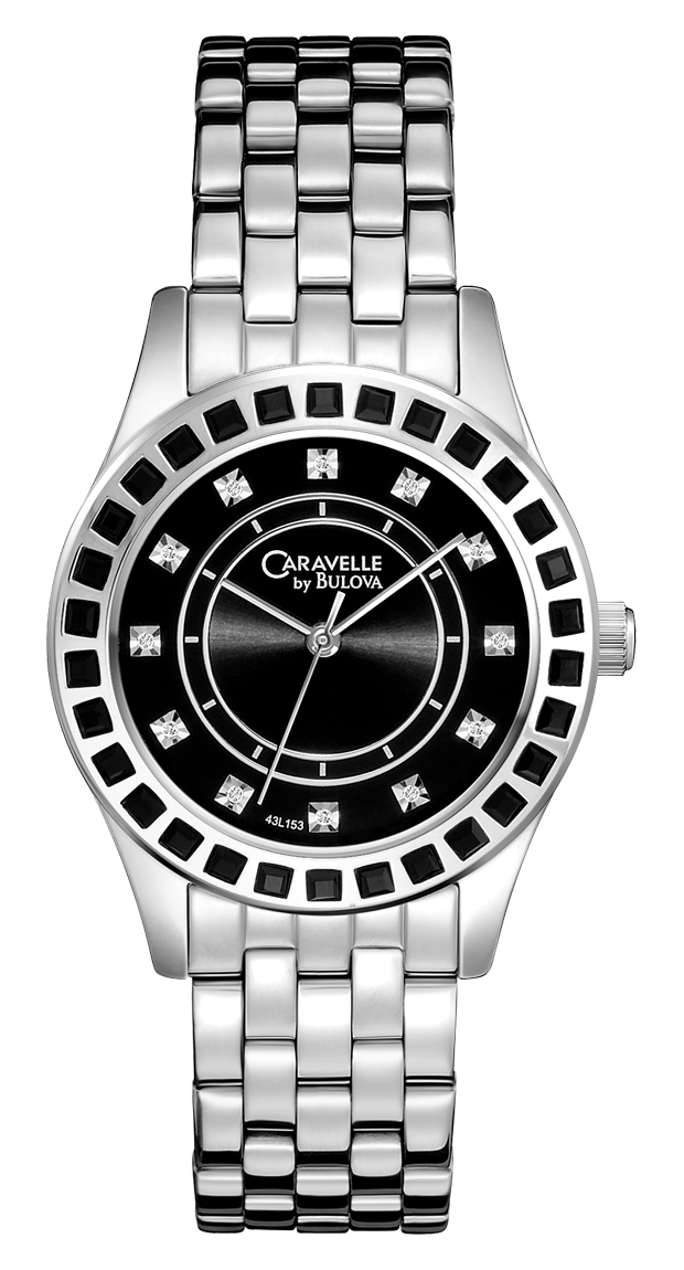 Bulova Damklocka 43L153 Caravelle Svart/Stål Ø33 mm - Bulova
