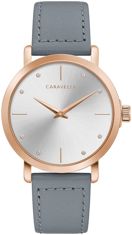 Bulova Damklocka 44L257 Caravelle Silverfärgad/Läder Ø36 mm - Bulova