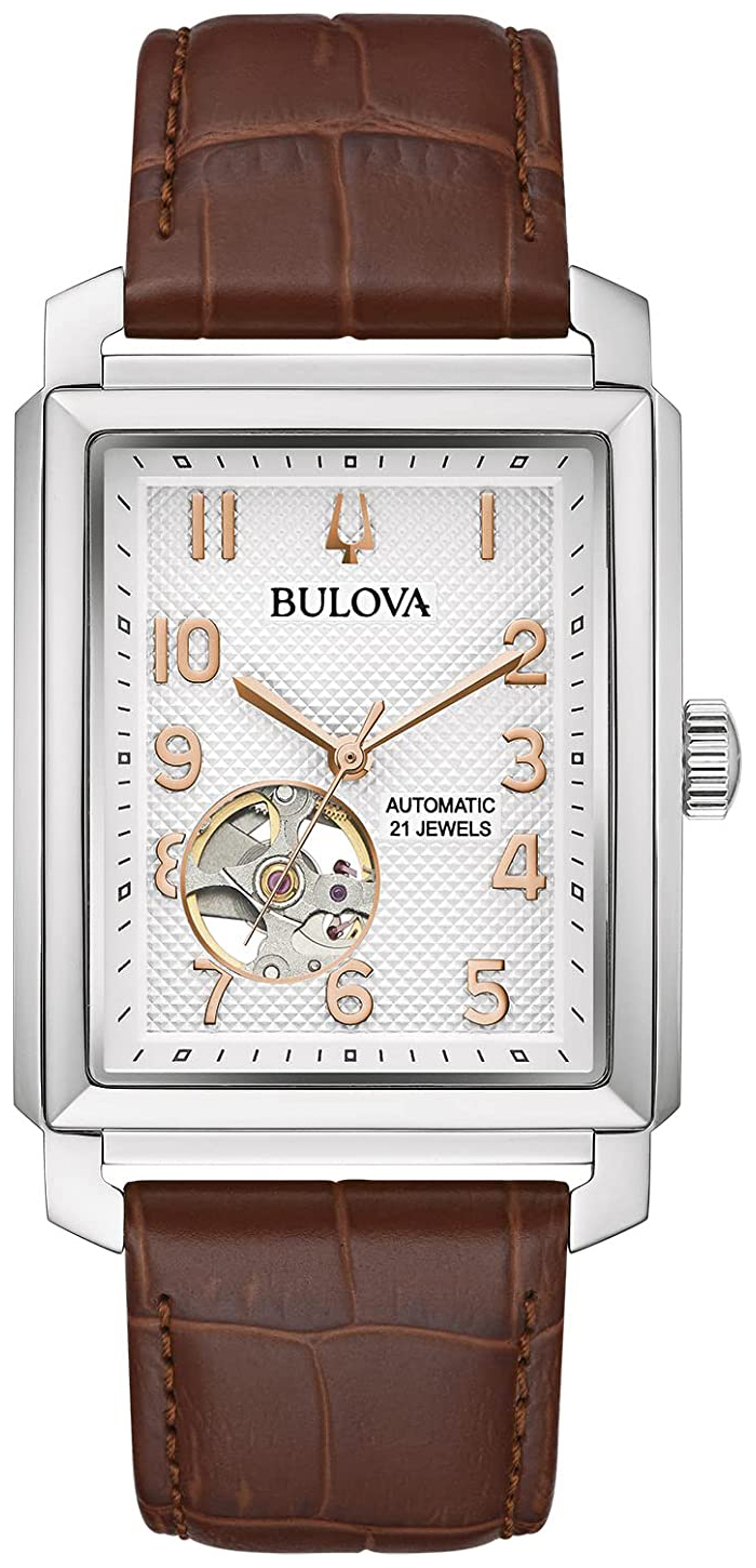 Bulova Herrklocka 96A268 Sutton Silverf&auml;rgad/L&auml;der
