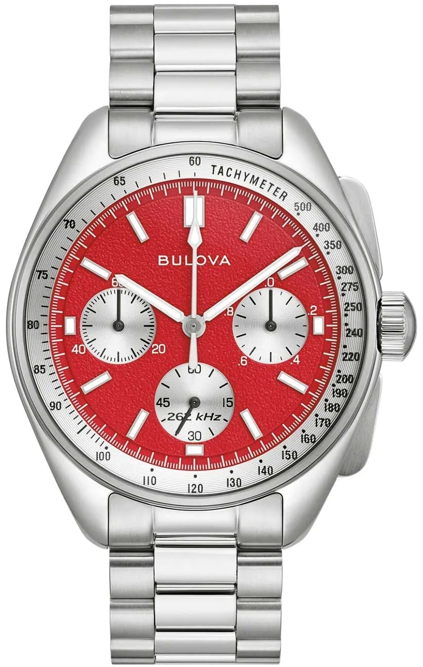 Bulova Herrklocka 96K115 Lunar Pilot Röd/Stål Ø43 mm - Bulova