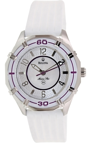 Bulova Sport Damklocka 96L144 Vit/Gummi Ø36 mm - Bulova