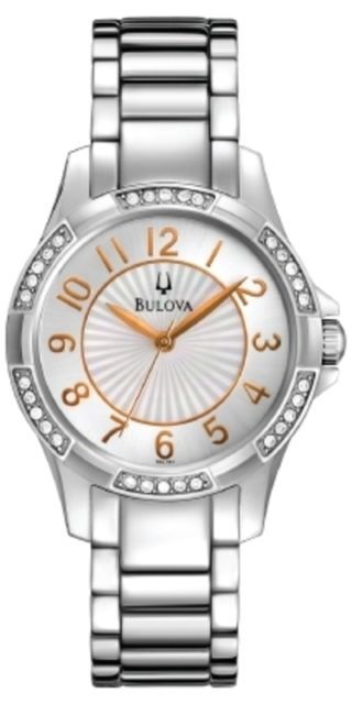 Bulova Damklocka 96L161K Vit/Stål - Bulova