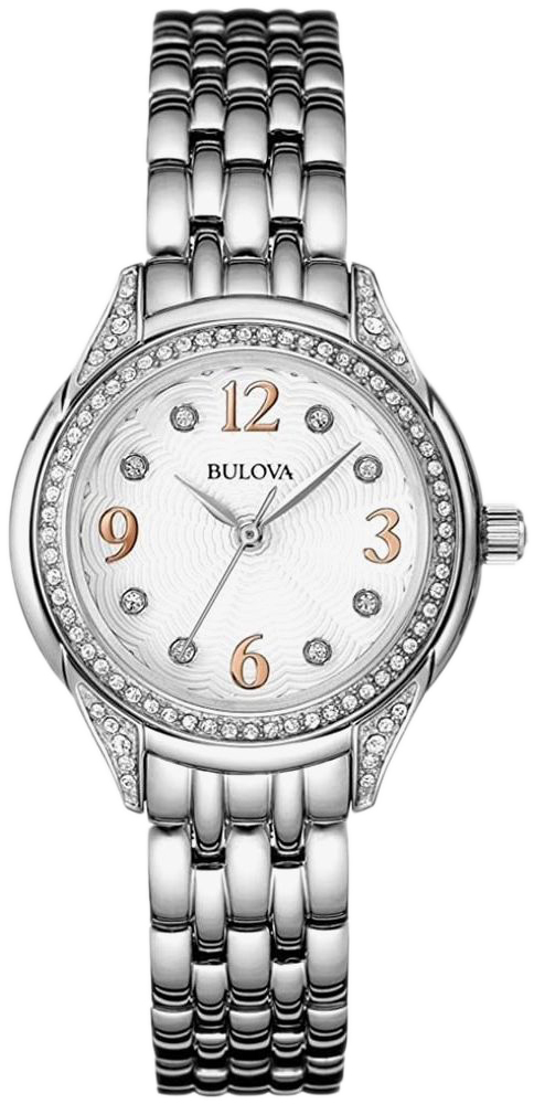 Bulova Damklocka 96L212 Crystal Silverfärgad/Stål Ø30 mm