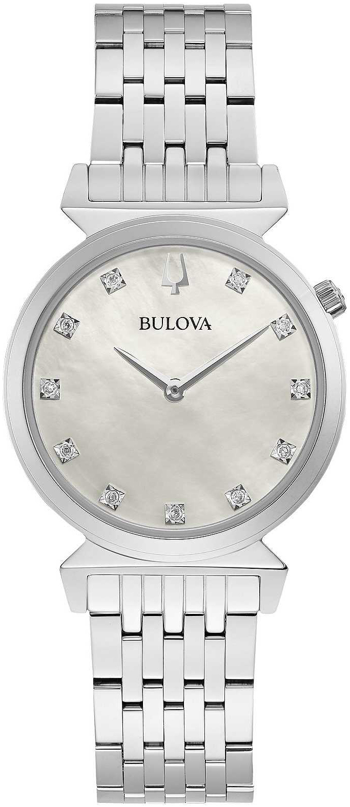 Bulova Damklocka 96P216 Classic Vit/Stål Ø30 mm