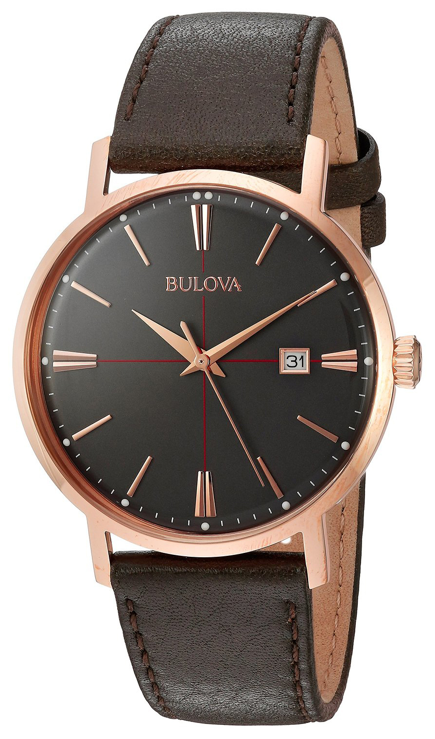 Bulova Dress Herrklocka 97B154 Grå/Läder Ø39 mm - Bulova