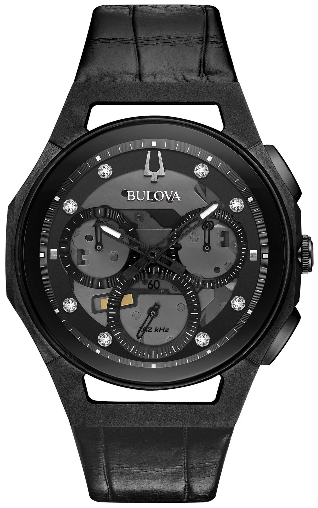 Bulova Herrklocka 98D152 Curv Grå/Läder Ø44 mm
