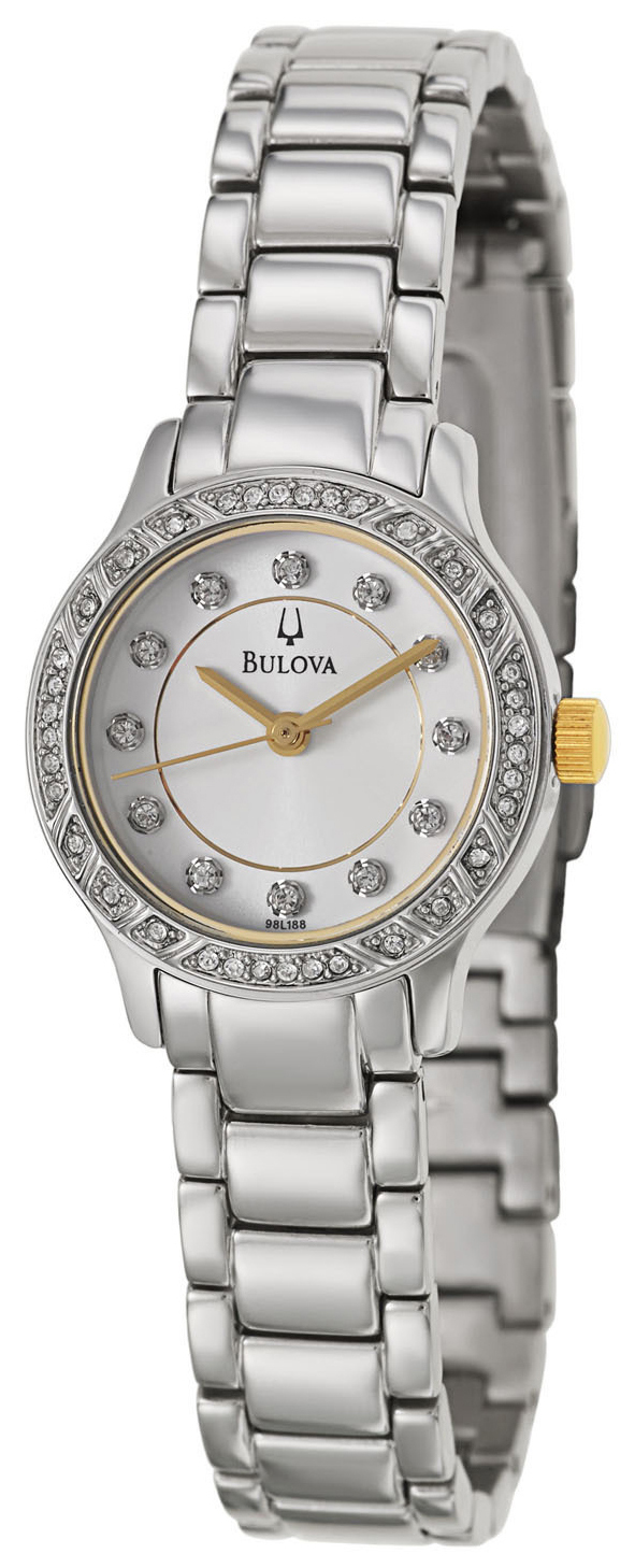 Bulova Crystal Damklocka 98L188 Silverfärgad/Stål Ø25 mm - Bulova