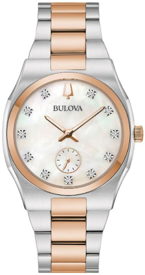 Bulova Damklocka 98P221 Surveyor Vit/Roséguldstonat stål Ø34 mm - Bulova