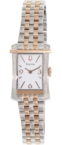 Bulova Damklocka 98R186 Vit/Stål Ø31 mm - Bulova