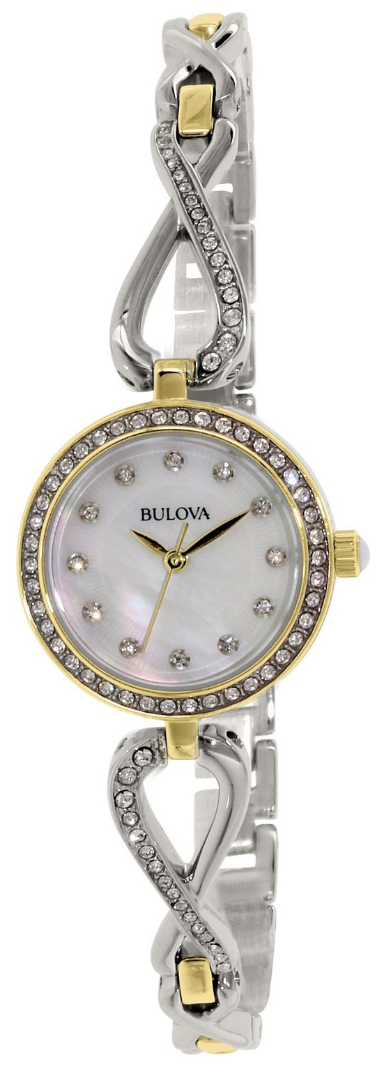 Bulova 99999 Damklocka 98X109 Vit/Gulguldtonat stål Ø23 mm - Bulova