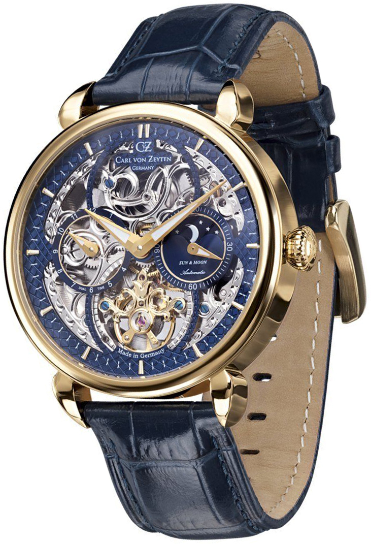 Carl von Zeyten Herrklocka CVZ0005GBLS Neukirch Blå/Läder Ø45 mm