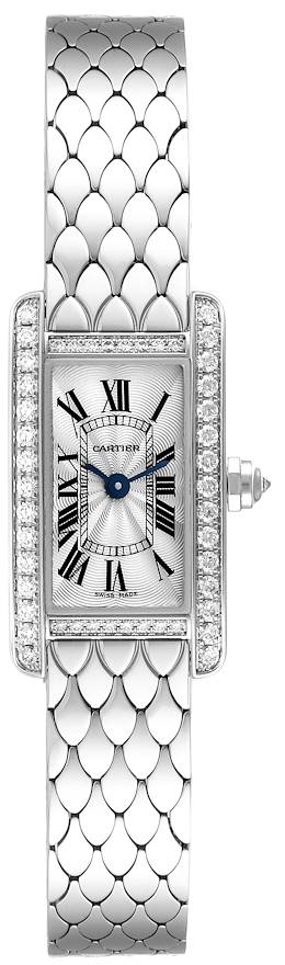 Cartier Tank Americaine Damklocka WB710013 Silverfärgad/18 karat vitt guld - Cartier