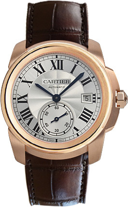Cartier Calibre de Cartier Herrklocka WGCA0003 Silverfärgad/Läder Ø38 mm - Cartier