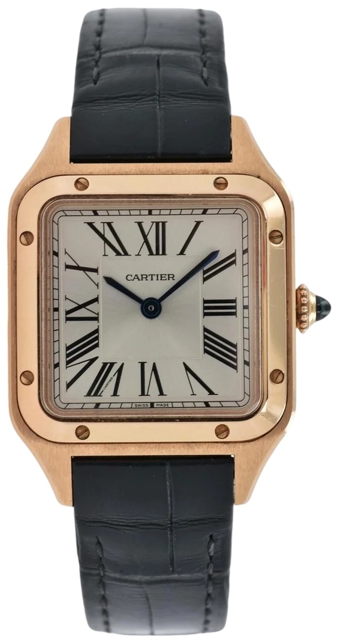 Cartier WGSA0022 Santos Dumont Silverfärgad/Läder - Cartier