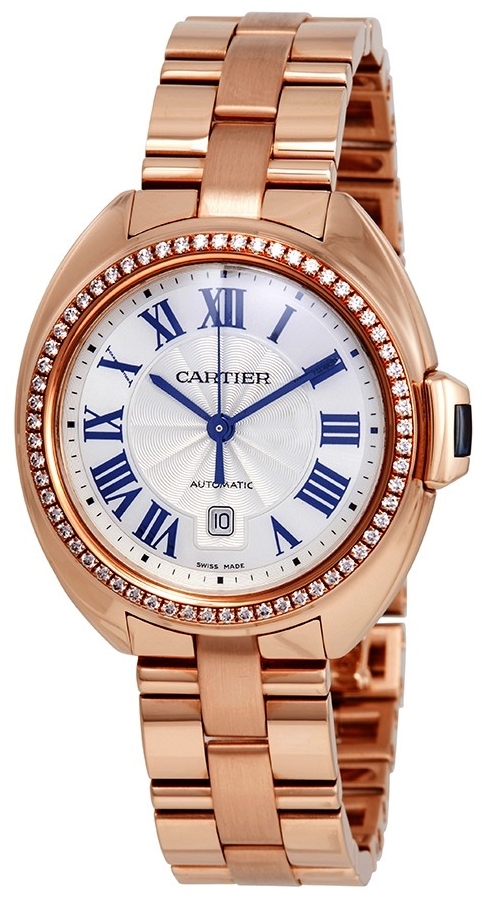 Cartier Cle De Cartier Damklocka WJCL0003 Silverfärgad/18 karat roséguld