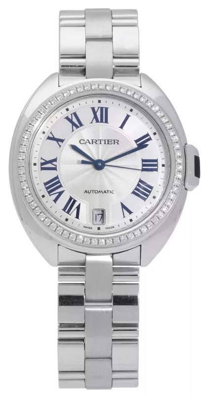 Cartier Cle De Cartier Damklocka WJCL0007 Silverfärgad/18 karat vitt guld - Cartier