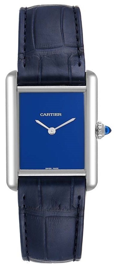 Cartier Damklocka WSTA0055 Tank Must De Blå/Läder - Cartier