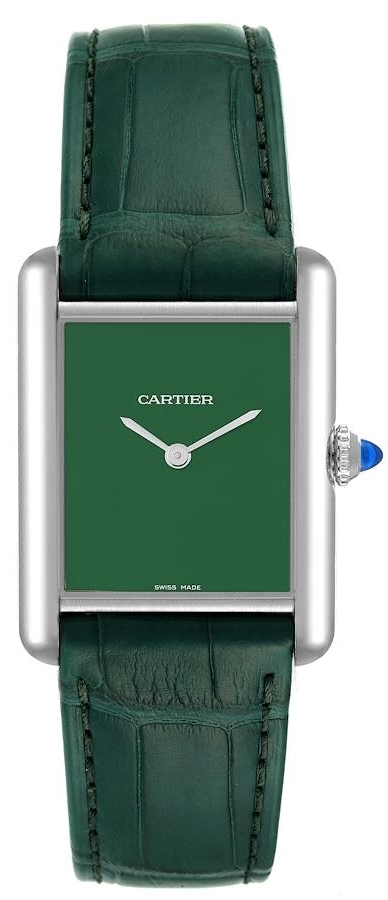 Cartier Damklocka WSTA0056 Tank Must De Grön/Läder - Cartier