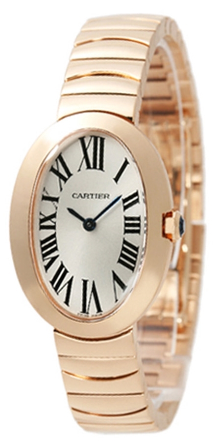 Cartier Baignoire Damklocka W8000005 Silverfärgad/18 karat roséguld