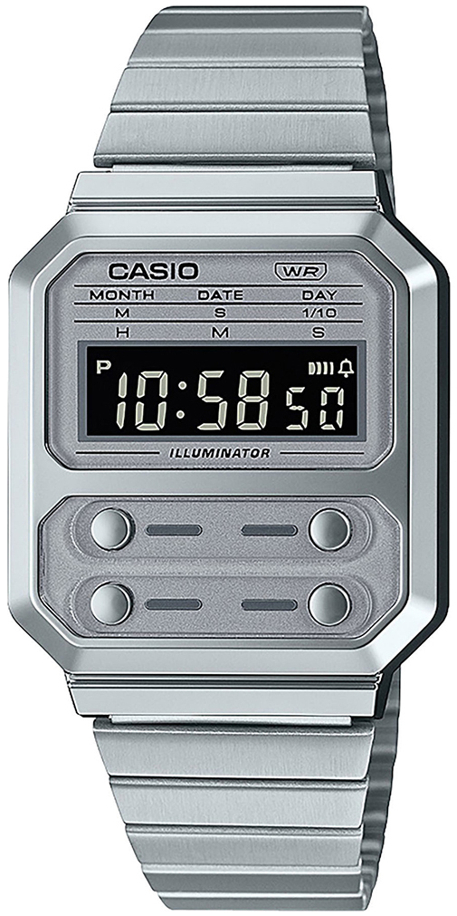 Casio Damklocka A100WE-7BEF Vintage LCD/St&aring;l