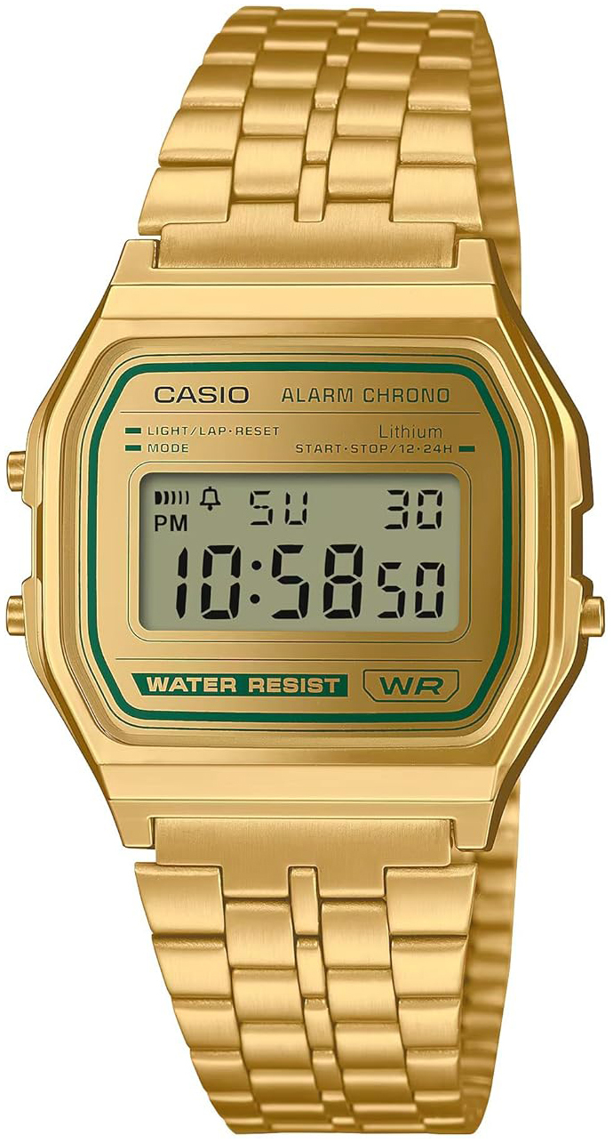 Casio A158WEGV-9AEF Vintage LCD/Gulguldtonat stål - Casio