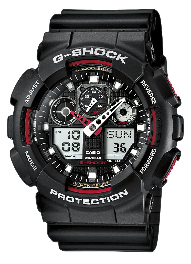 Casio Herrklocka GA-100-1A4ER G-Shock Svart/Resinplast Ø51.2 mm - Casio