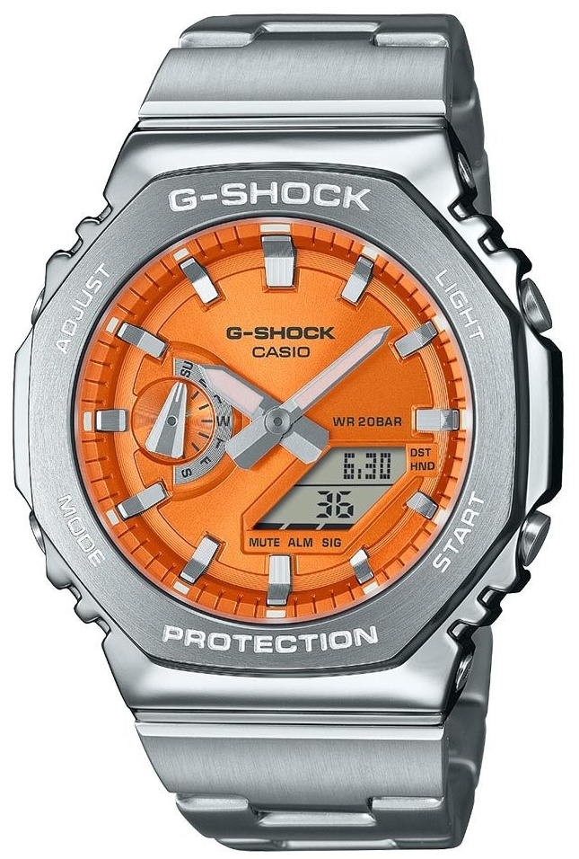 Casio Herrklocka GM-2110D-4AER G-shock Orange/Stål Ø44.4 mm - Casio