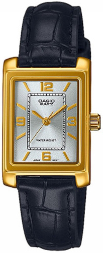 Casio Damklocka LTP-1234PGL-7A2EF Classic Silverfärgad/Läder 32x21 - Casio