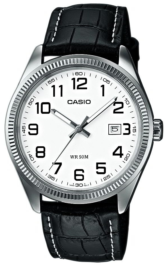 Casio Herrklocka MTP-1302PL-7BVEF Collection Vit/Läder Ø38.5 mm - Casio