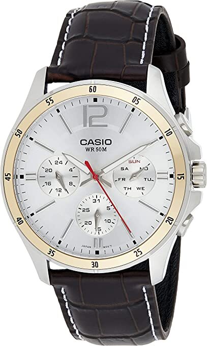 Casio Herrklocka MTP-1374L-7AVDF Enticer Silverfärgad/Läder