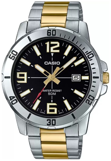 Casio Herrklocka MTP-VD01SG-1BVUDF Classic Svart/Stål Ø45 mm - Casio