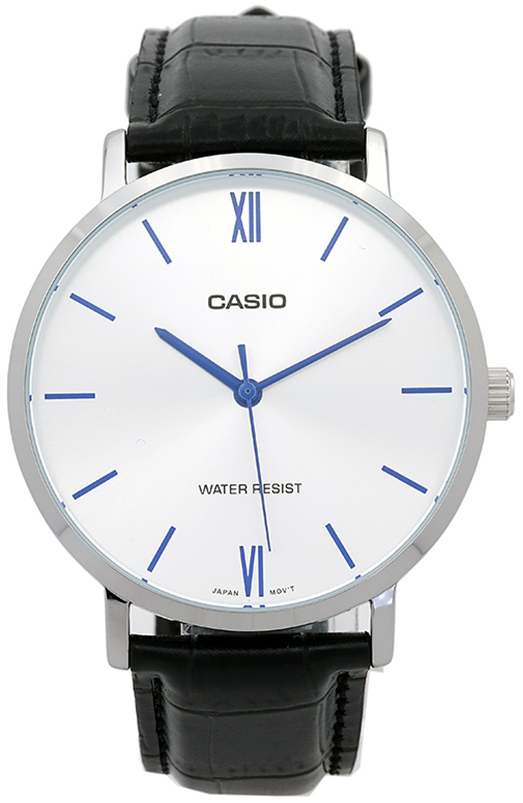 Casio Herrklocka MTP-VT01L-7B1UDF Classic Silverfärgad/Läder Ø40 mm