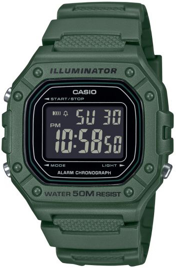 Casio W-218H-3BVEF Timeless Collection LCD/Gummi - Casio