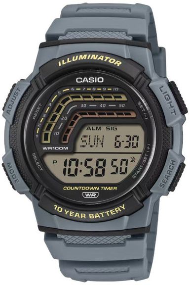 Casio Herrklocka WS-1800-2AVEF Timeless Collection LCD/Gummi Ø48.2 mm