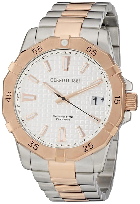Cerruti 1881 Herrklocka CIWGH2116704 Vit/Ros&eacute;guldstonat st&aring;l &Oslash;44 mm