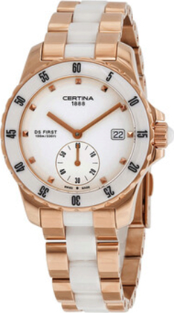 Certina Damklocka C014.235.33.011.00 DS First Vit/Gulguldtonat stål - Certina