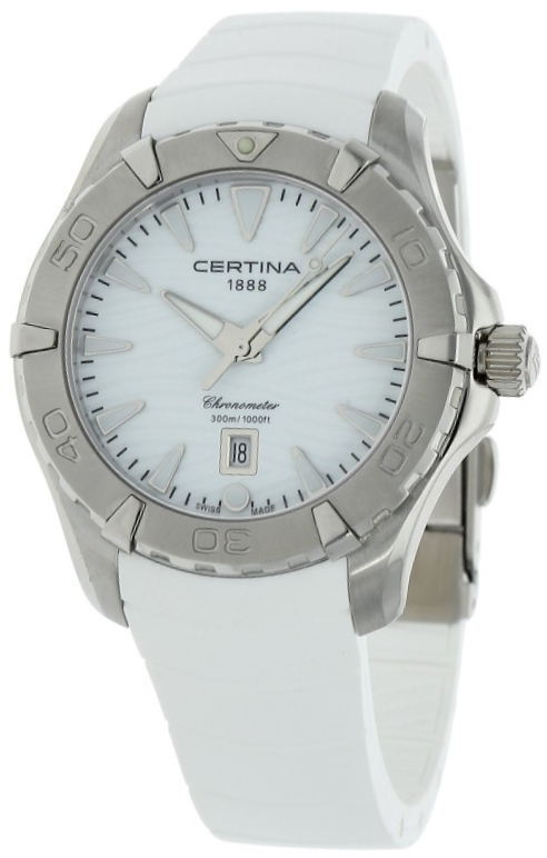 Certina Damklocka C032.251.17.011.00 Ds Action Vit/Gummi &Oslash;34 mm