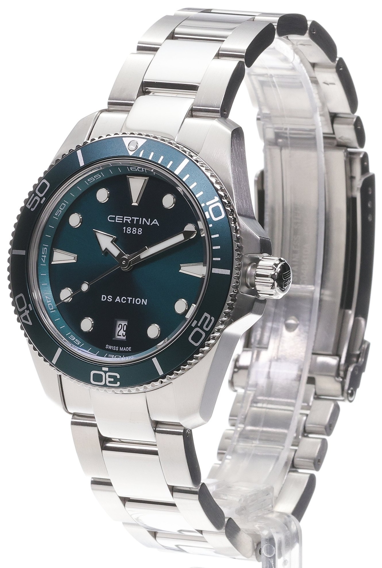 Certina Herrklocka C048.410.11.091.00 DS Action Gr&ouml;n/St&aring;l &Oslash;40 mm