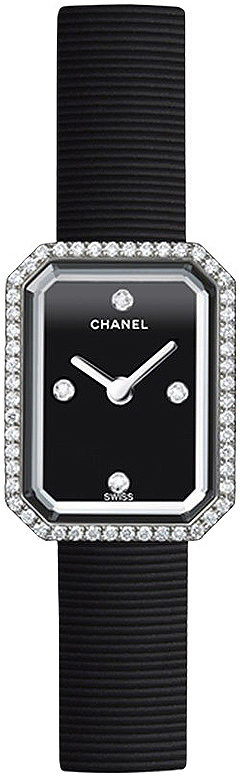 Chanel Premiere Damklocka H2434 Svart/Gummi 15x19.5 mm