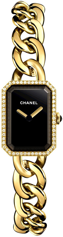 Chanel Premiere Damklocka H3258 Svart/18 karat gult guld 16x22 mm