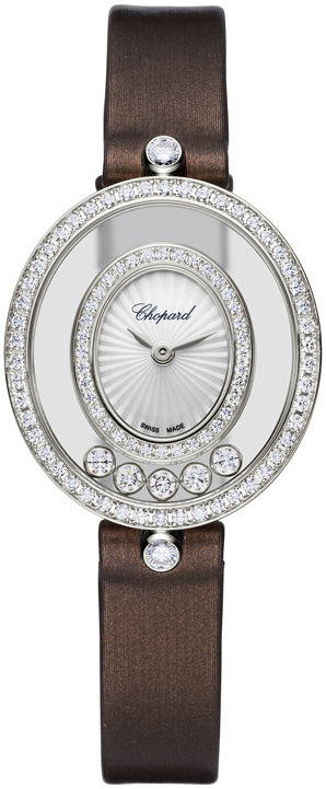 Chopard Damklocka 204292-1301 Happy Diamonds Vit/Satin Ø25.8 mm - Chopard