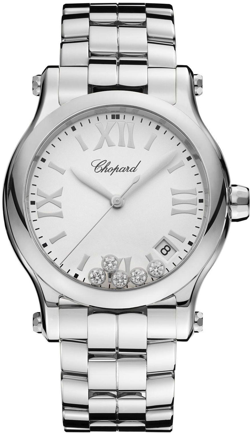 Chopard Damklocka 278582-3002 Happy Sport Vit/Stål Ø36 mm - Chopard