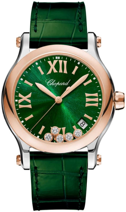 Chopard Damklocka 278582-6005 Happy Sport Grön/Läder Ø36 mm - Chopard