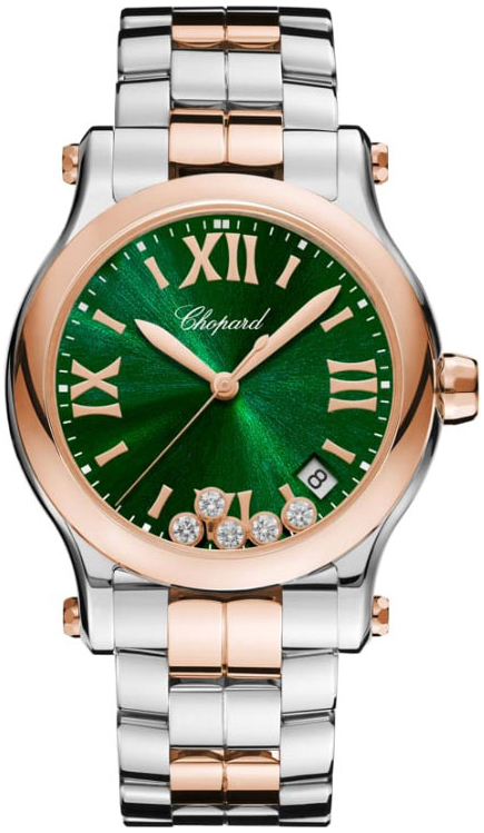 Chopard Damklocka 278582-6006 Happy Sport Grön/18 karat roséguld - Chopard